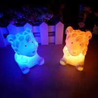 night light cute chinese zodiac pvc animal shaped led flashing color changing decor night light bedside lamp