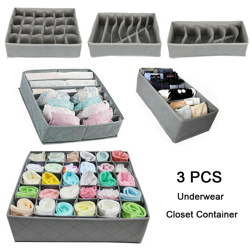 3 шт. бамбуковая коробка для хранения нижнего белья контейнер разделитель ящика с