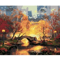autumn painting by number house living room wall decoration artwork diy digital acrylic painted for adults kids oil painting