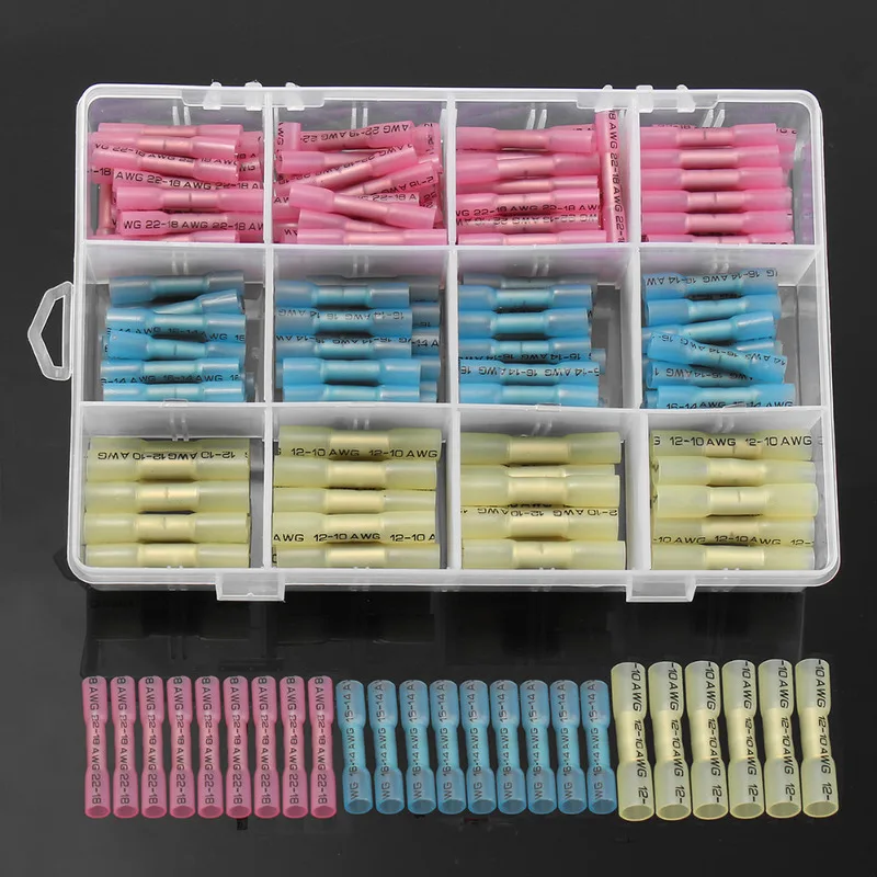 Термоусадочные стыковые клеммы, водонепроницаемые полностью изолированные стыковые соединители BHT0.5 BHT1.25 BHT2 BHT5, 200 шт.