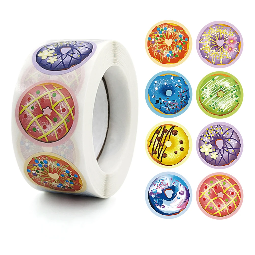 

100-500Pcs 1 Inch Cartoon Bread Food Thank You Label Stickers for Gift Card Party Wedding Package Wrapping Baking Small Business