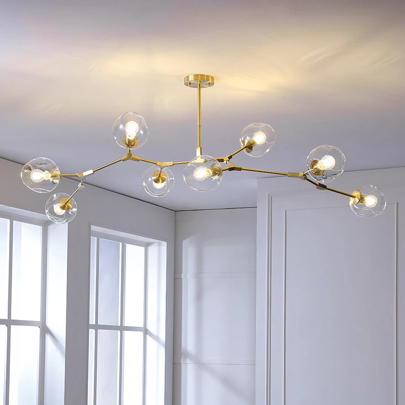 

Nordic Glass Led Chandelier Hall Ceiling Hanging Lamp Modern Art Bedroom Living Room Villa Interior Decoration Lighting Luster
