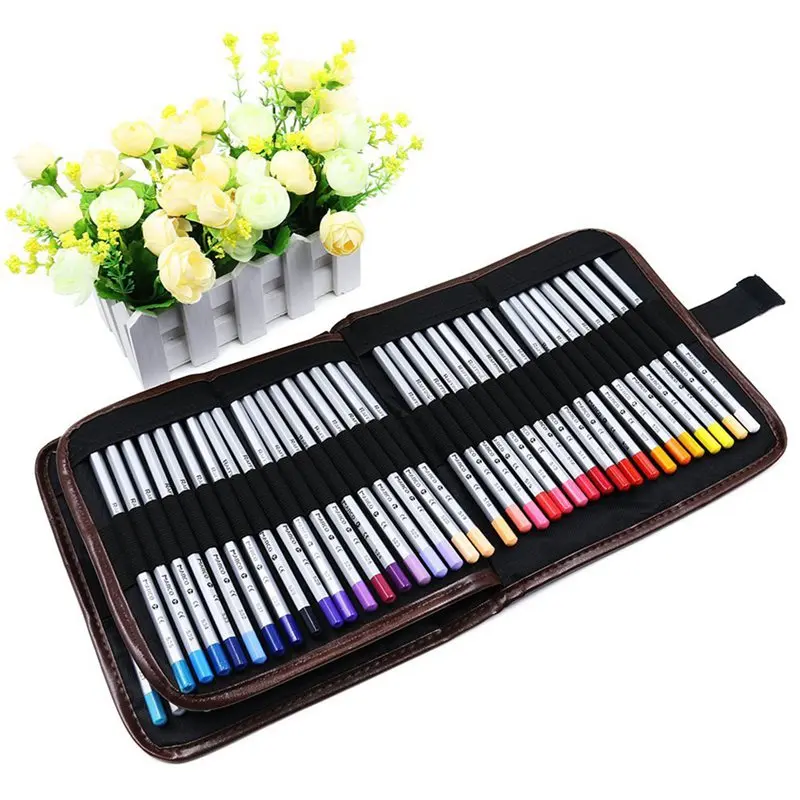 Canvas Pencil Wrap 72 Slots Colored Case Roll Holder Multi-purpose Pouch for School Art Soft Travel | Канцтовары для офиса и