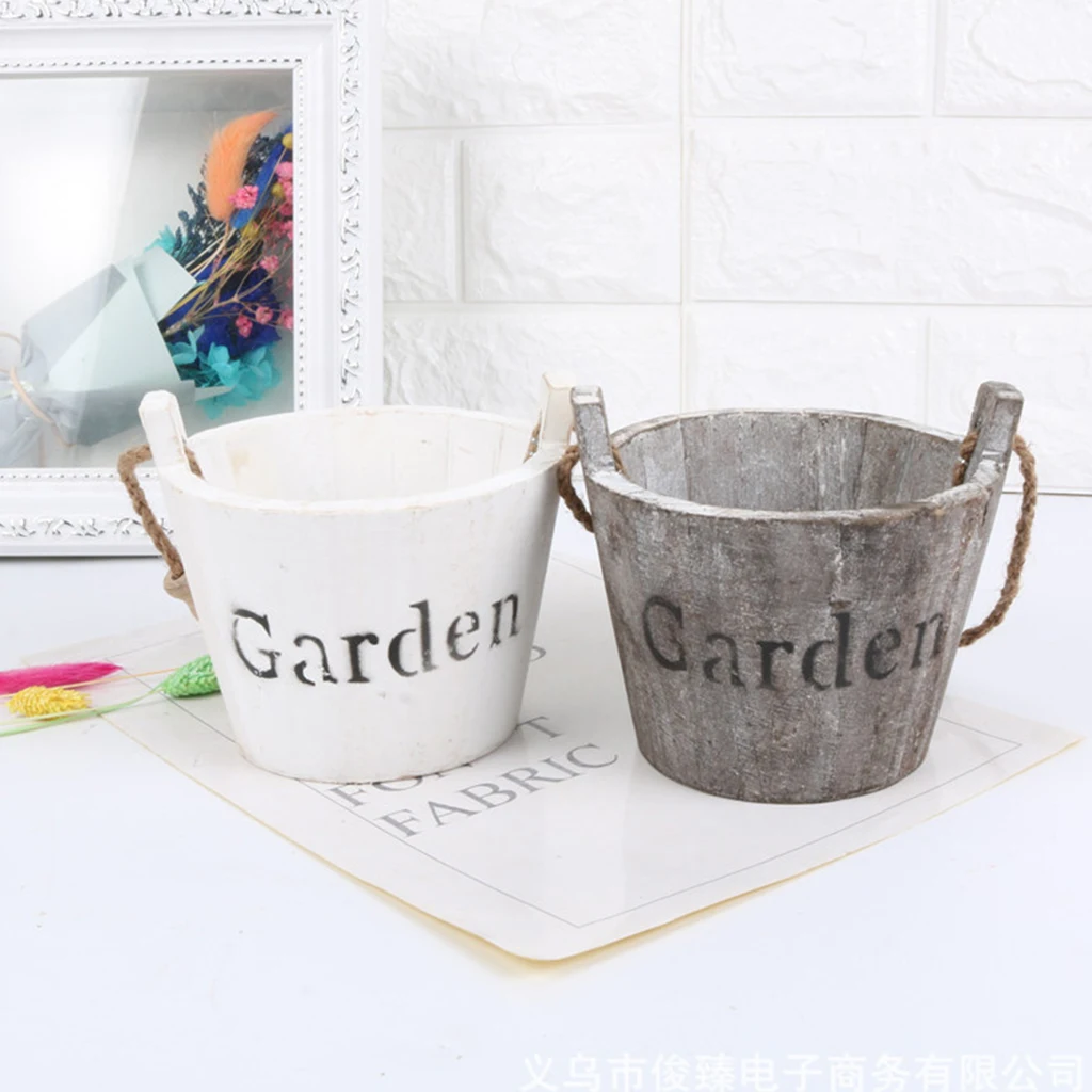 Деревенские деревянные горшки для суккулентов плантаторы цветы ведра