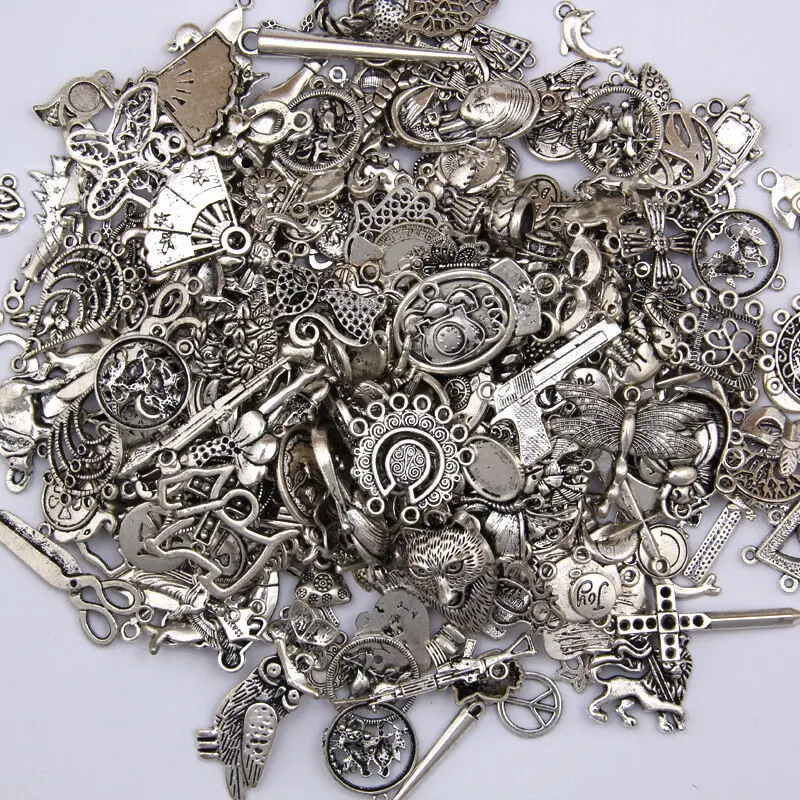 

Multi Styles DIY Jewelry Craft Findings Wholesale 100g Antique Tibetan Silver Charms Pendants (Randomly Sent)