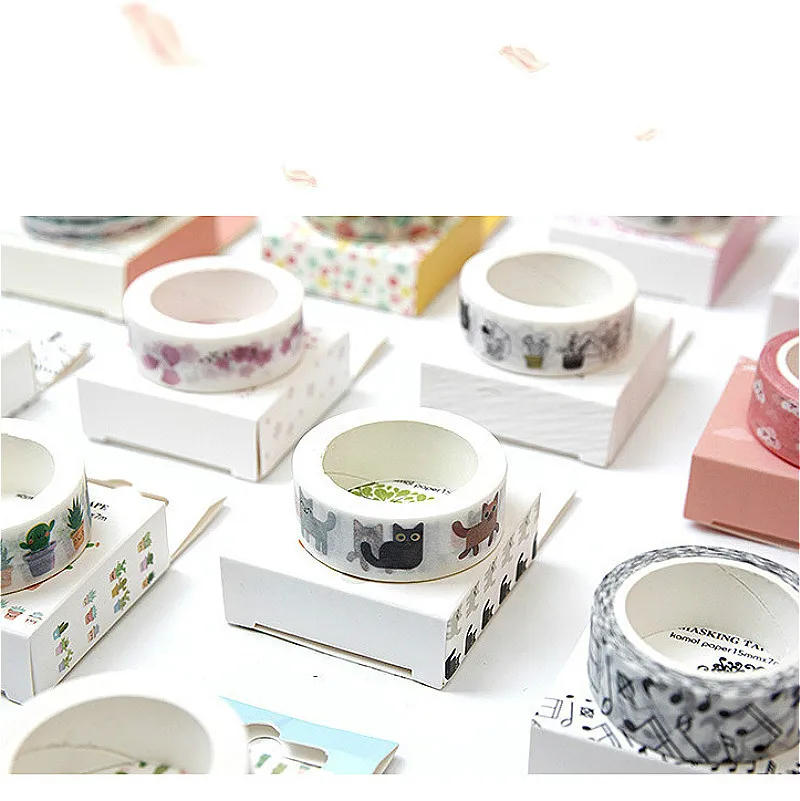 1 шт. Милая Маскировочная лента Washi Великолепная бумажная с лепестками животных и