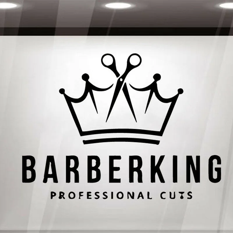 Наклейка на стену с логотипом Barberking креативные виниловые наклейки окна