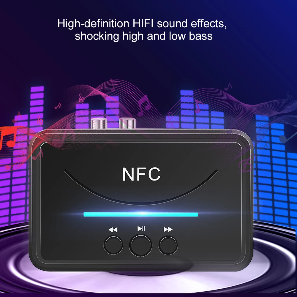 Kebidu Bluetooth NFC 5 0 приемник A2DP AUX 3 мм RCA Jack USB Smart Playback стерео аудио беспроводной адаптер