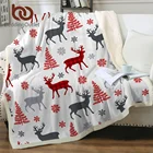 Покрывало BeddingOutlet с изображением рождественской елки оленя, снежинок, одеяло с шерпой, оленей, одеяло для кровати, подарок на Новый год