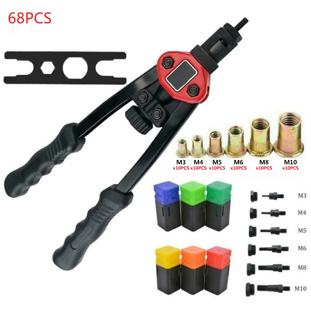 

Riveter Guns Professional Hand Nut Tool Riveters Mandrels M3- M10 Rivet Repair For Automotive, Elevators, Switches Furniture