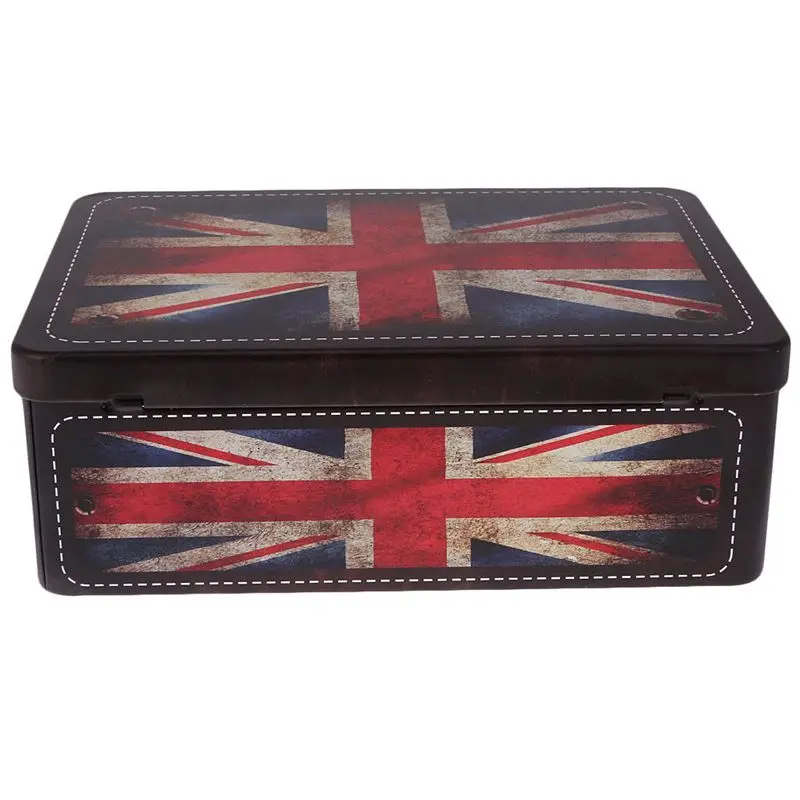 Металлический замок Коробка квадратной формы хранения для конфет Печенье чай