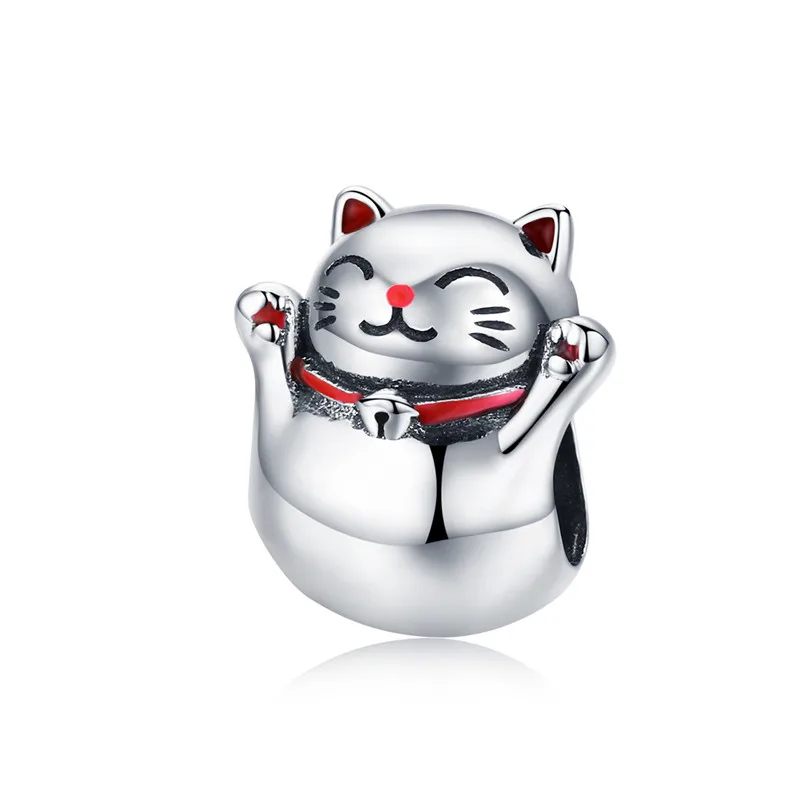 Fit Pandora браслет серебро 925 CZ Лебедь петух бусины S925 Красная эмаль деньги кот Ленивец украшения в виде слонов для изготовления ювелирных изделий - Цвет: abs1178-5