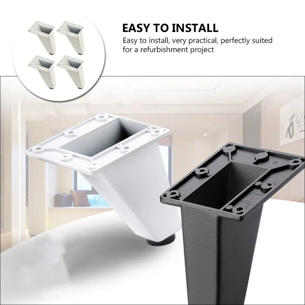 

4Pcs Decoratice Home Cabinet Legs Furniture Aluminum Alloy Support Feet White