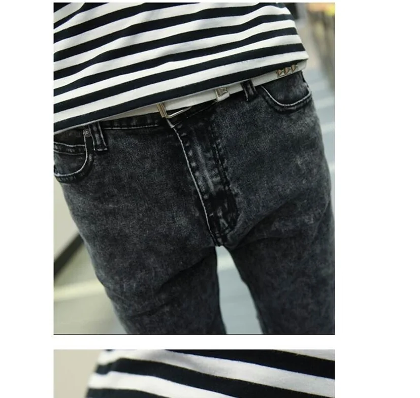 Джинсы мужские эластичные с защитой от грязи штаны завязками для