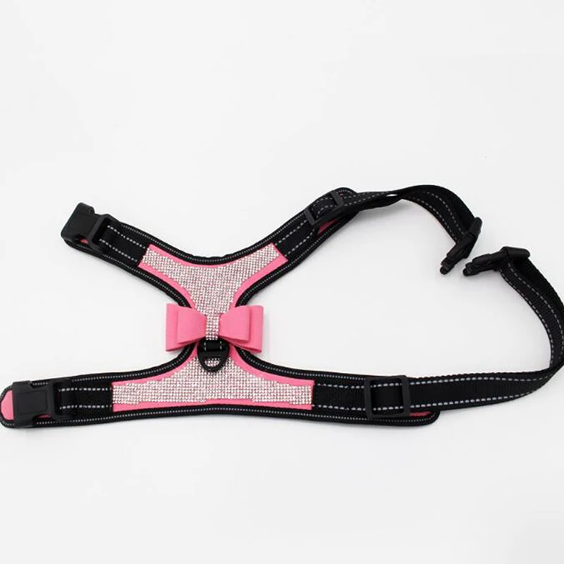 

Dog Collar Adjustable Pet Products Pet Necklace Dog Harness Leash Quick Release Bling Rhinestone 1 PC PU Leather