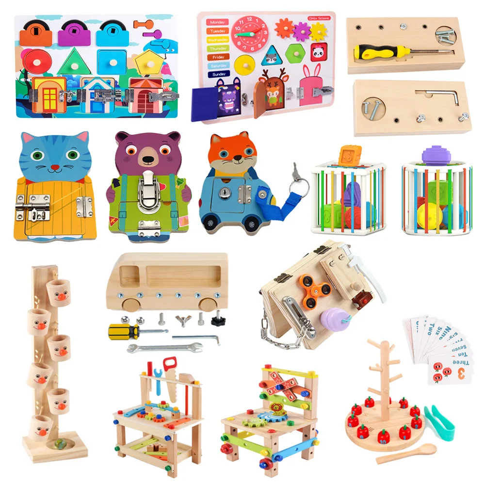 

Доска Монтессори занятая доска игрушка для раннего развития Обучающие навыки доска для тренировок детская доска для активного отдыха набо...