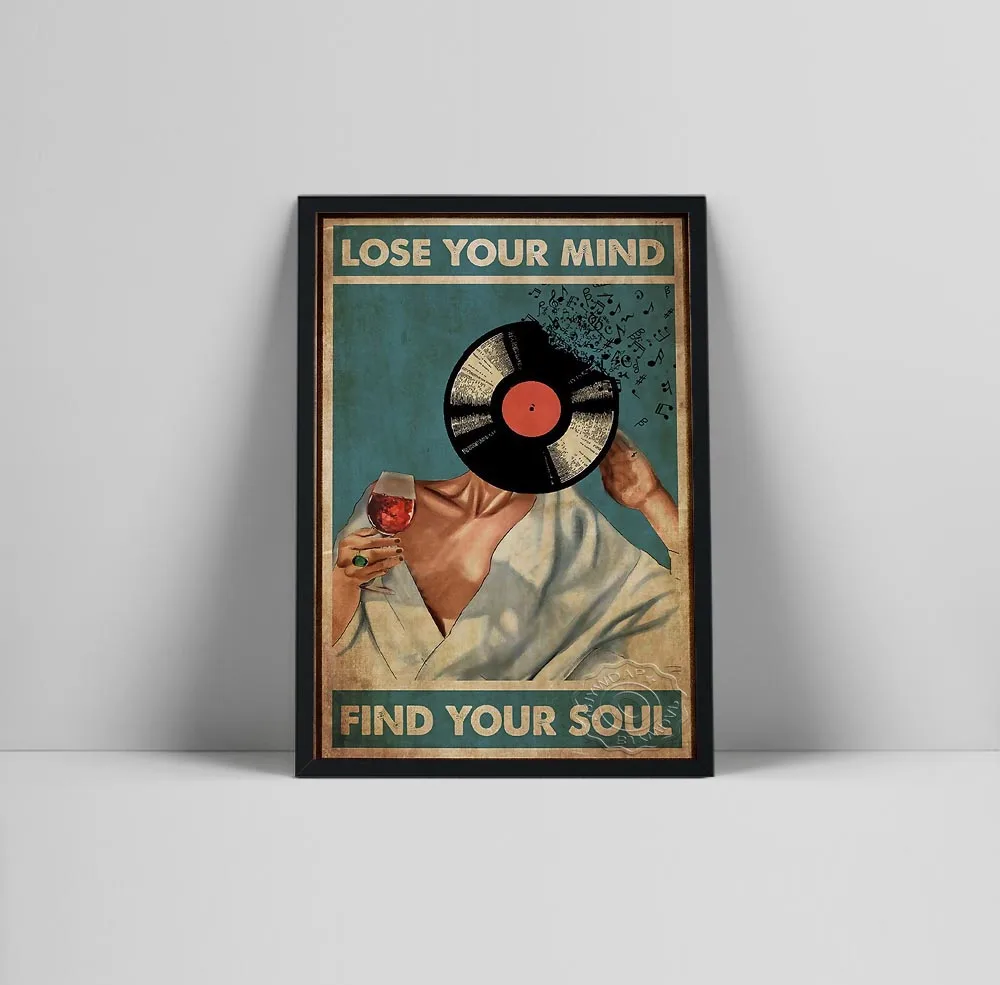 

Vintage Vinyl Music Art Poster Abstract Red Wine Canvas Painting Prints Wall Art Modern Wall Pictures For Living Room Home Decor
