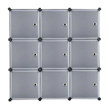 9-Cube DIY Plastic Closet Cabinet Modular Book Shelf Organizer Units Storage Shelving with Doors[US-Stock]
