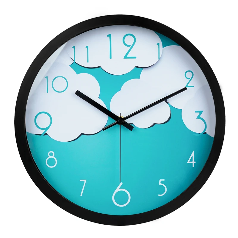 Милые Мультяшные настенные часы Детские Модные тихие Креативные Круглые