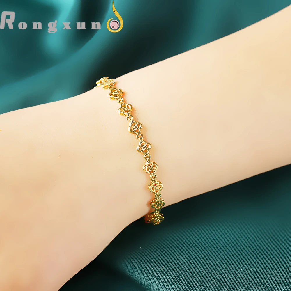 

Rongxun Women's Adjust Able Retro Heart Bracelet Luxury Korean Style Jewelry For Party And Prom 2021 Simple Fashion Brand Design