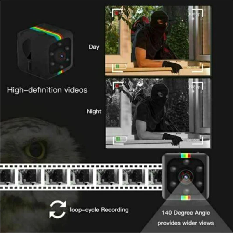 SQ11 мини Камера HD 1080P/480P Сенсор Ночное видение видеокамера DVR микро для подводной