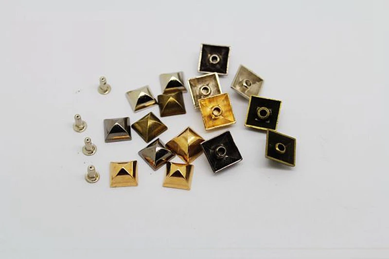 9/12 мм палатки в виде пирамиды квадратный браслет заклепки Кепка гвоздик кожаная