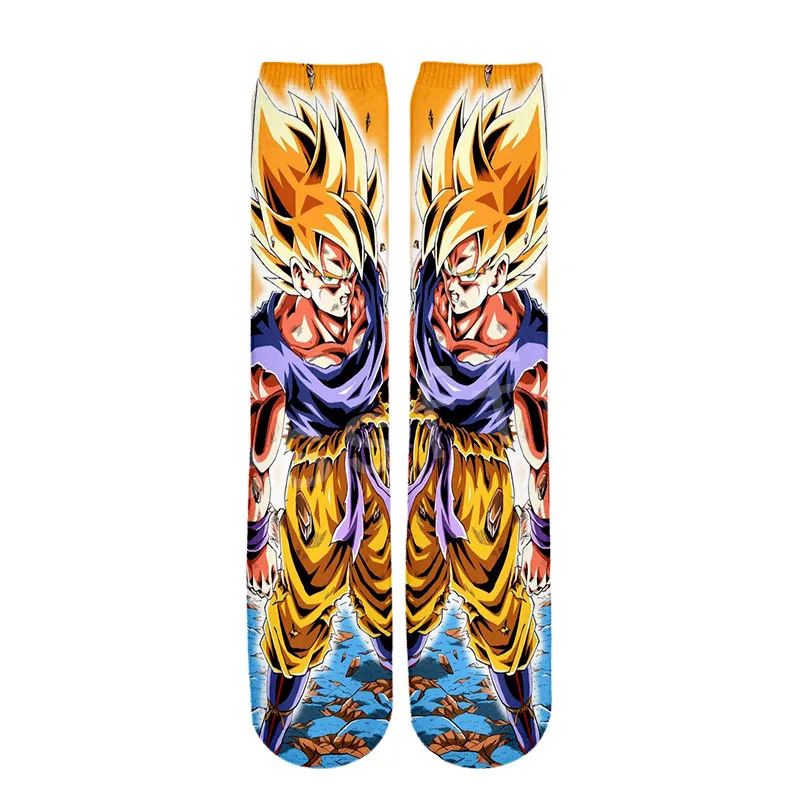 Tessffel Горячая Аниме Dragon Ball Z Goku Saiyan Harajuku, унисекс, Повседневные детские носки, модель 3D полный с рисунком кролика для мальчиков и девочек/мужские/женские разноцветные безбортные носки S-3