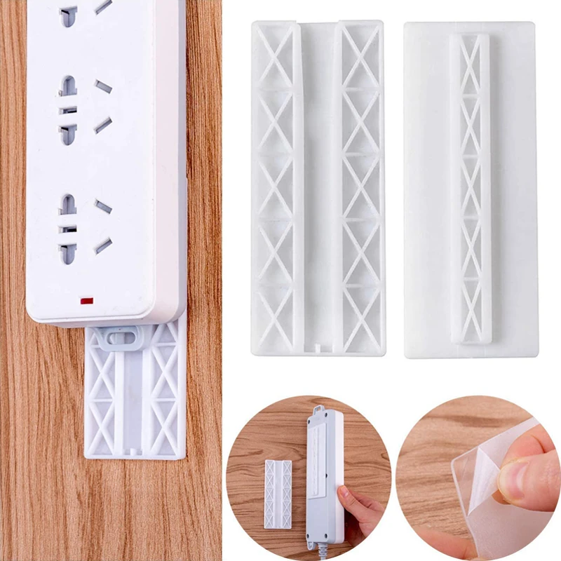 

Power Strip Wall Holders Seamless Punch Free Plug Sticker Holder Wall Fixer Strip Holders Storage Shelf Stand Holder Plug Hook