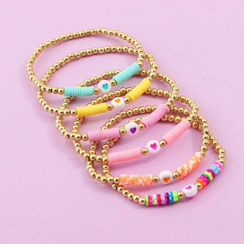 Женские браслеты с радужными бусинами романтичные в стиле Бохо лето 2020|Плетеные