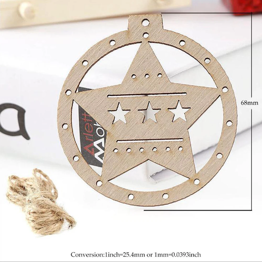 10 шт. декоративные деревянные украшения для новогодней ёлки | Дом и сад