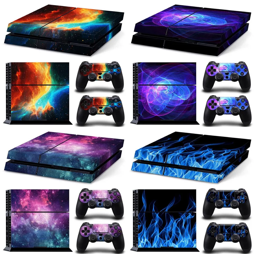 

for ps4 Galaxy Blue Galactic Game Vinyl Decal Protective Cover Sticker for PS4 Console and 2 Controllers Skin