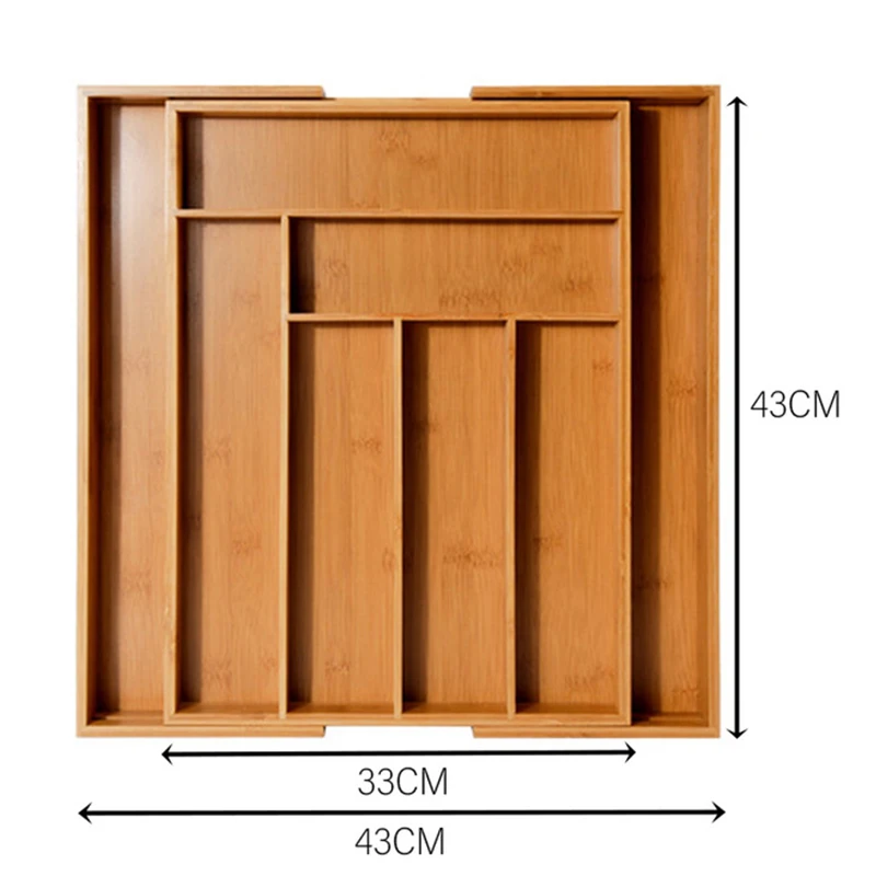 

Bamboo Drawer Organiser,Adjustable Storage Tray Cutlery Storage Box and Drawer Insert Box for Utensils,Cutlery,Craft and Tools