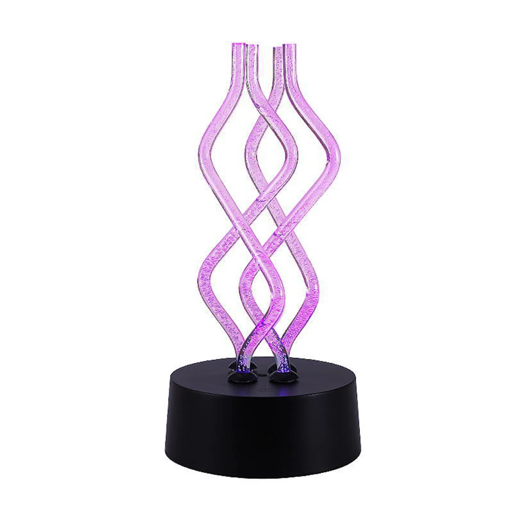 

LED Spiral Acrylic Table Lamp Colorful Night Light Bar Rotating Lamp Decoration for Home Bedroom Holiday Party Dancing Lights