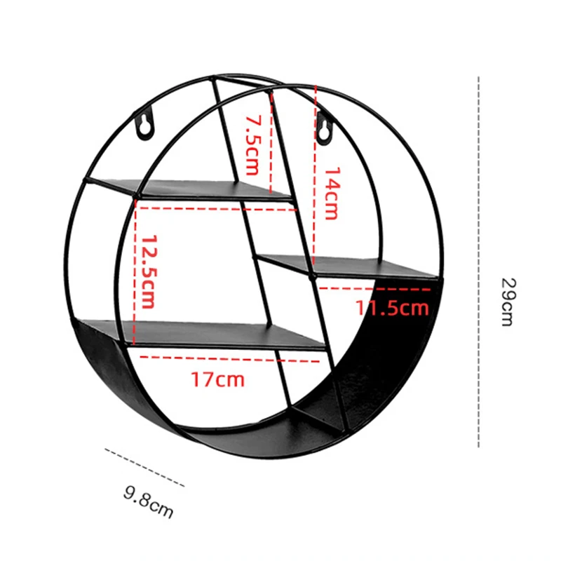 Круглый из кованого железа дизайн настенные стеллажи в скандинавском стиле