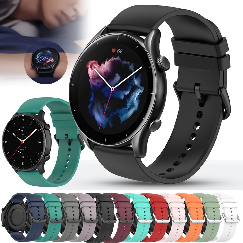 

For Huami Amazfit GTR 3 Pro Strap GTR3 GTR 2 2e eSIM GTR 47mm Silicone Wristband Bracelet Replacement Watchbands 22mm Watch Band