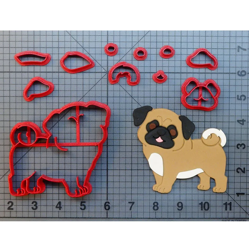 Набор пластиковых форм для вырезания печенья малышей Хаски бульдога мопса
