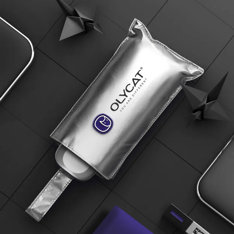 Женский зонт от солнца и дождя OLYCAT плоский из титана серебра с защитой УФ