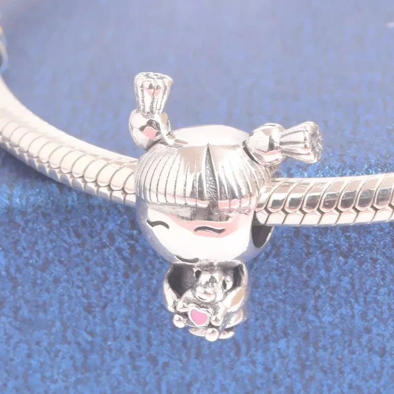 

925 Sterling Silver sweet home family girl boy bead fit charms silver 925 bracelet trinket DIY women jewelry