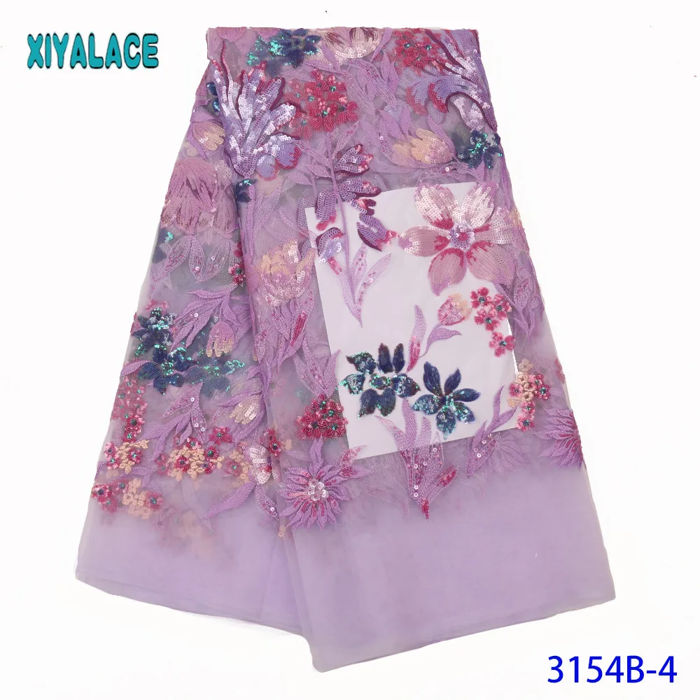 

French Net Lace with Sequin African Lace 2019 Embroidery Lace Fashion Lace Fabric High Quality Sequins for Wedding KS3154B