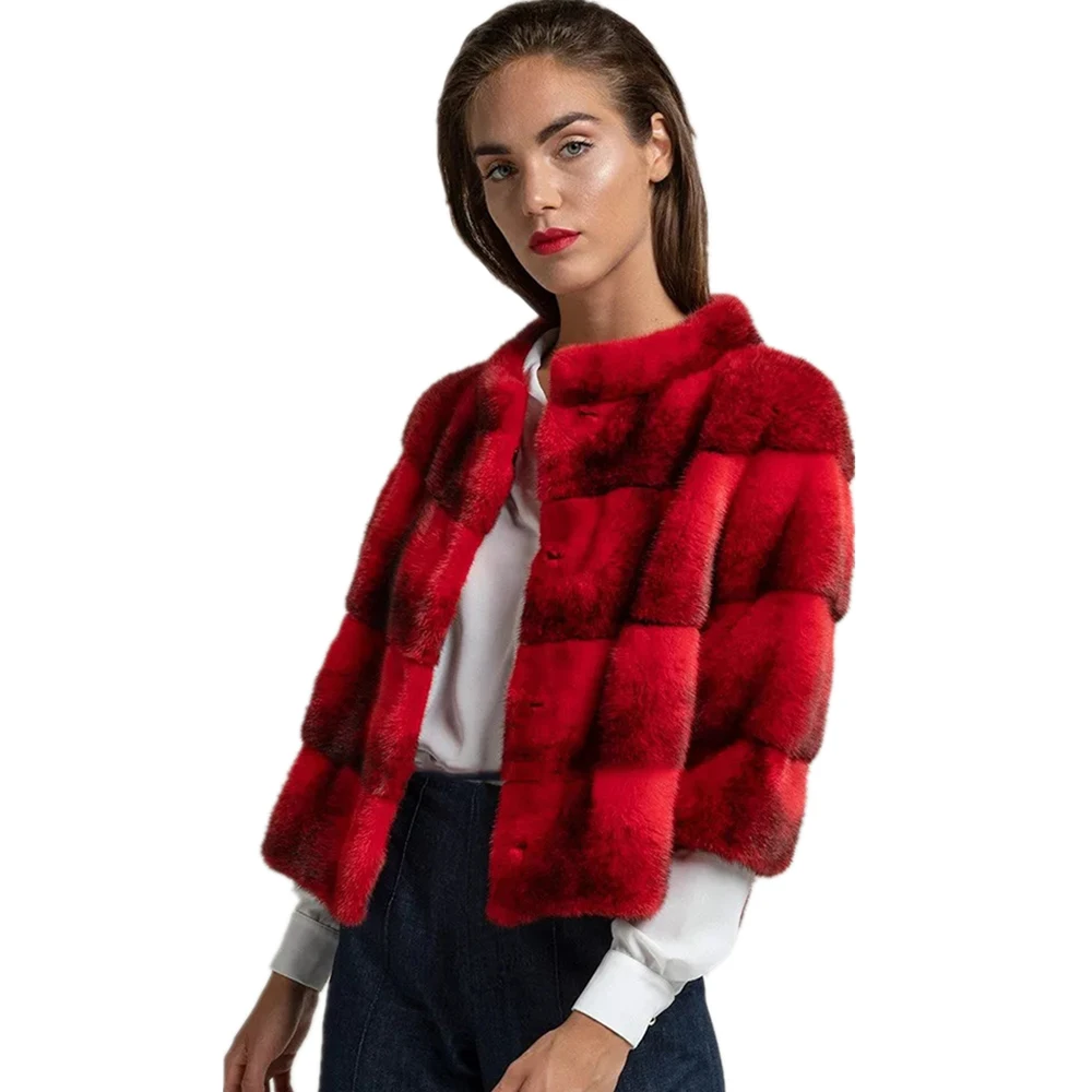 TOPFUR Winter Basic Jacket Women Plus Size Real Mink Fur Coat Genuine Leather Jacket Short Women Real Fur Coat Spring Collection