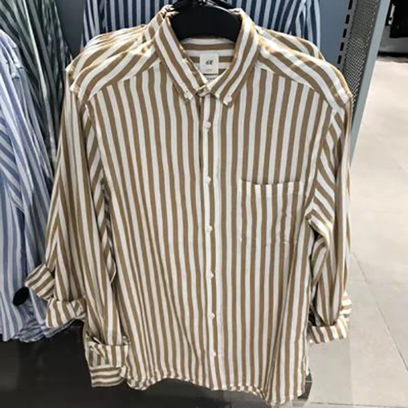 H & M женская рубашка 2019 весна и осень Новая повседневная модная полосатая