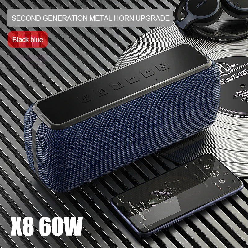 Bluetooth Колонка X8 60 Вт водостойкая IPX5 15 часов воспроизведения|Портативные колонки| |