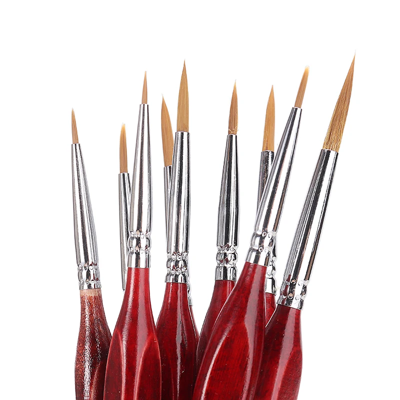 9 шт. 000 ~ 6 миниатюрных кистей для рисования набор из собольных волос тонкая деталь