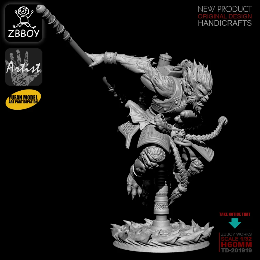 

1/32 Resin Kits Wukong Resin Soldier self-assembled TD-201919