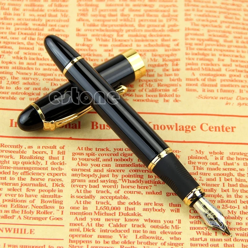 

Ручка перьевая Jinhao X450 с черным, средним наконечником и золотой отделкой, хороший подарок, новинка 2021