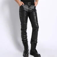 2021 men genuine leather pencil pants style fashionable soft leather trousers motorcycle pants for men plus size pants