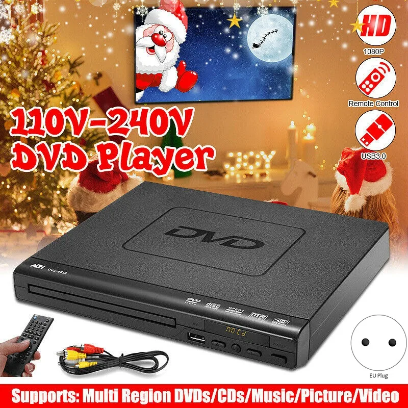 110V-240V USB Портативный несколько DVD плеер ADH проигрыватель