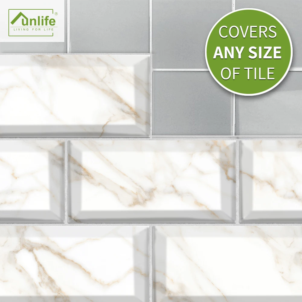 Белая каррарская мраморная Настенная Наклейка в стиле ретро маслостойкая