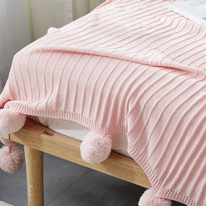 Новое хлопковое покрывало с вязаной нитью 150x200 см для детей взрослых двухместная
