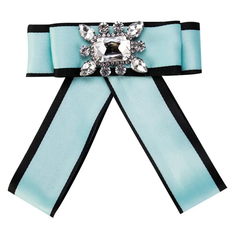 Винтаж Ретро рукоделие броши бант из ленты булавки для воротника Женская